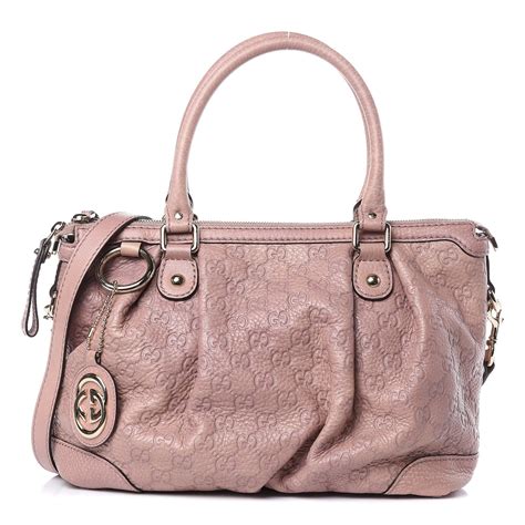 GUCCI Guccissima Medium Sukey Top Handle Bag Dusty Rose 